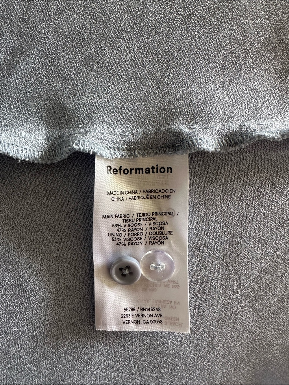 Reformation Pale Blue Square-Neck Midi Viscose and Rayon Dress sz 8 - Picture 8 of 9
